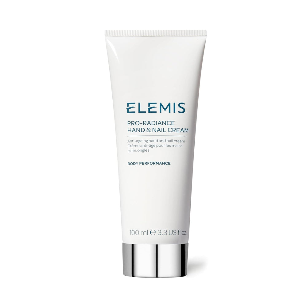 ELEMIS Pro-Radiance hand cream bottle offering anti-aging hydration for hands.