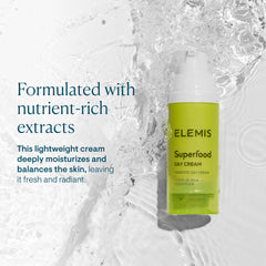 Close-up of broccoli in ELEMIS Superfood Day Cream ingredients for nourishment.
