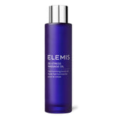 ELEMIS De-Stress Massage Oil bottle close-up for deep hydration and calming aroma