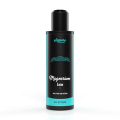 Elepure Natural Magnesium Lotion bottle highlights high-potency formula for daily soothing.
