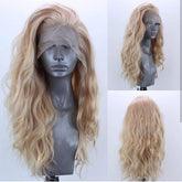 ELESTY long natural curly lace-front wig with left part for easy daily styling