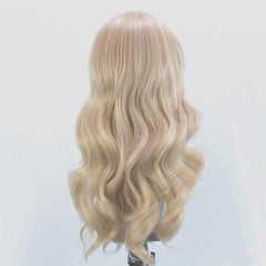 ELESTY long wavy blonde hair lace front on-model image conveys natural texture and confidence.