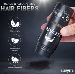 Elevate Hair Fibers applied to thinning crown and hairline blends naturally