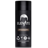 Elevate Hair Fibers dark brown bottle pour demonstrates quick coverage for thinning areas