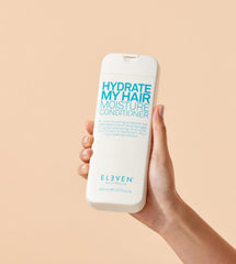 ELEVEN AUSTRALIA Hydrate My Hair hydrolysed quinoa close-up emphasizes nourishing conditioning