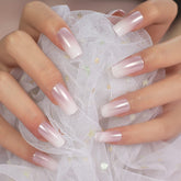 Elevenail pink white gradient press-on nails for a quick, salon-worthy at-home manicure.