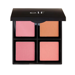 e.l.f. Powder Blush Palette four shades close-up showing versatile pigment options for any look.