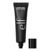 e.l.f. Power Grip Matte Primer bottle shows matte finish and oil-control formula.