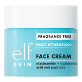 e.l.f. SKIN Holy Hydration face cream jar – fragrance-free, fast-absorbing hydration for all skin types.