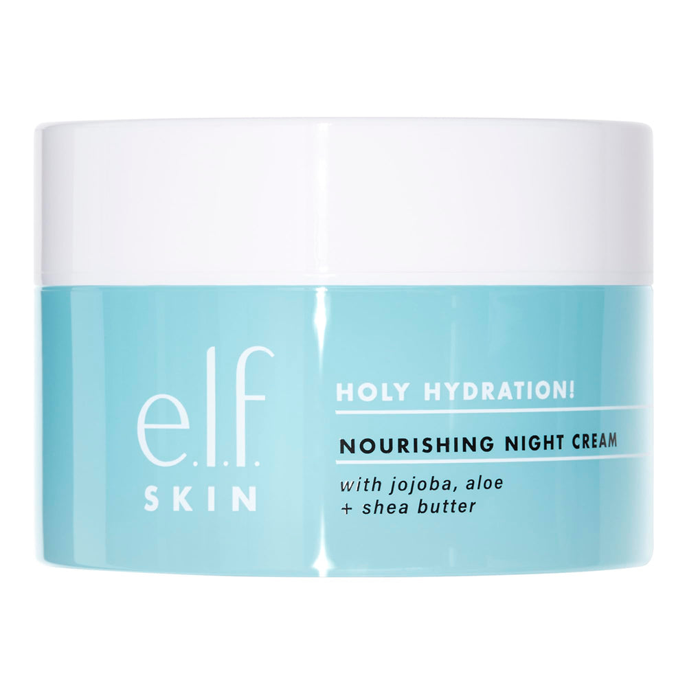 e.l.f. SKIN Holy Hydration night-cream packaging hints at a luxurious nightly routine