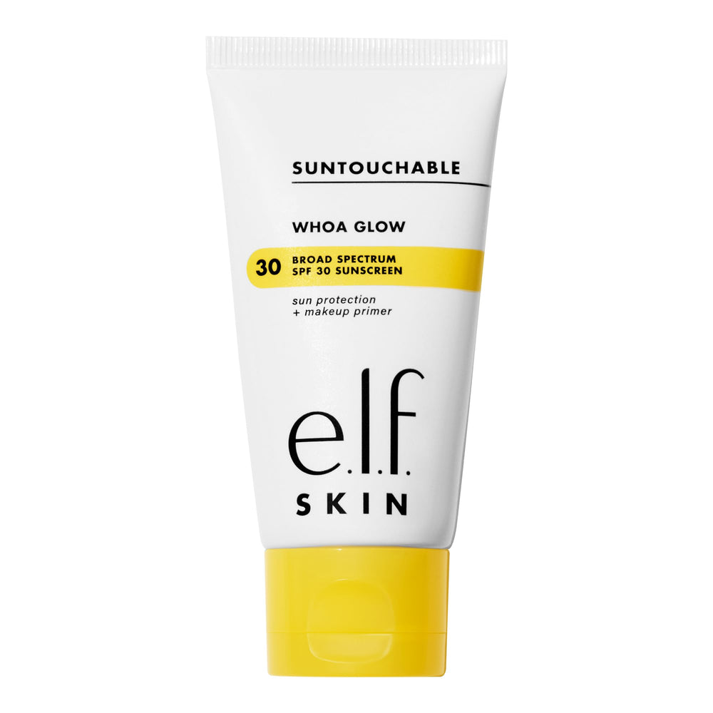 e.l.f. Suntouchable Whoa Glow SPF 30 priming swatch adds natural glow and a smooth base