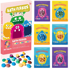 Elfinbay bath color tablets packaging with six resealable pouches for organized color fun