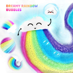Elfinbay Rainbow Bath Bombs with surprise colors inside for playful bath time