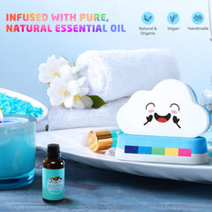 Elfinbay Rainbow Bath Bombs dissolving color in water to create a rainbow swirl