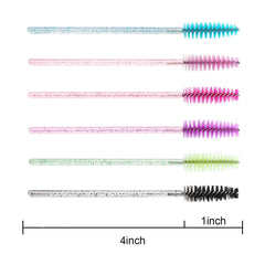 Close-up of Elisel crystal multicolor mascara wand showing precise bristles for lash isolation