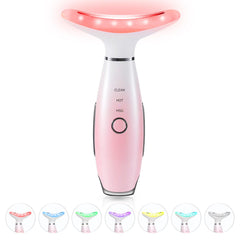 ELISHINE 7-color neck and face massager pink in-hand for at-home skin care