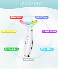 ELISHINE 7Color Neck Face Massager mode selector shows seven color modes for customization
