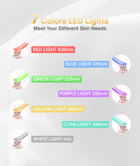 ELISHINE seven-color LED light modes for facial glow and relaxation