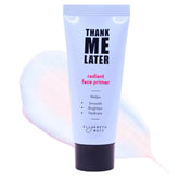 Elizabeth Mott Thank Me Later primer bottle closeup shows glow and long-wear.