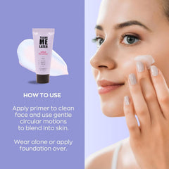 Elizabeth Mott Thank Me Later primer on skin glow captures radiant pore-minimizing prep.