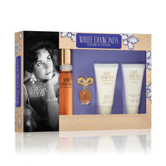 Elizabeth Taylor White Diamonds gift packaging image, supports elegant everyday scent layering.