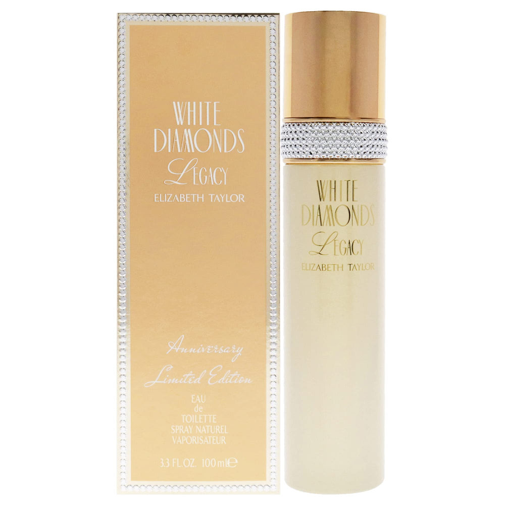 Elizabeth Taylor White Diamonds Legacy EDT spray bottle closeup for daily confidence.
