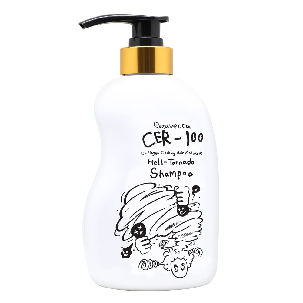 Elizavecca CER-100 Collagen Coating Shampoo bottle front for daily cleansing of oily scalp