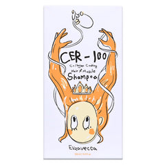 Elizavecca CER-100 bottle back reveals ceramide and collagen benefits for stronger hair