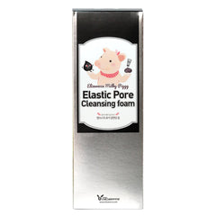 Elizavecca Milky Piggy Elastic Pore Charcoal Foam foamy lather close-up for makeup removal.