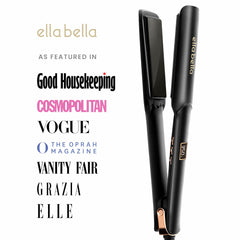 ELLA BELLA Digital display close-up emphasizing adjustable temperature for all hair types