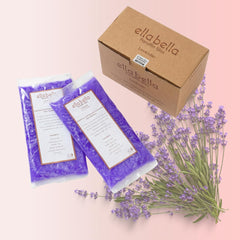 ELLA BELLA paraffin wax melt lavender demonstrating smooth melt for easy at-home spa.