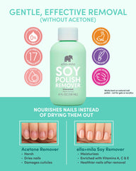 ella+mila soy nail polish remover ingredients highlight vitamins A, C & E for nail nourishment