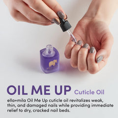 ella-mila vitamin E rich oil detail highlights nourishing care for cuticles.