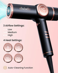 ELLA BELLA hair dryer low-noise operation for quiet mornings