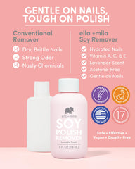 ella+mila soy nail polish remover cotton pad shows easy 30-second polish removal