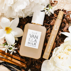 Ellis Brooklyn Vanilla Milk creamy milk accord closeup for intimate skin scent.