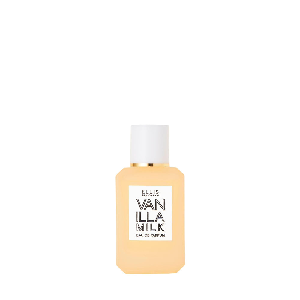 Ellis Brooklyn Vanilla Milk EDP bottle pouring for everyday gourmand mood.