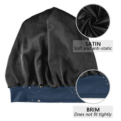 ElliTarr satin bonnet interior detail showing six-seam top for roomy fit
