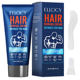 Ellocy hair removal cream for men packaging highlights skin-friendly formula for painless depilation.