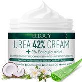 Ellocy Urea 40% foot cream tube demonstrates hydration for dry feet.