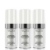 ELM Game flawless foundation pump showing self-adjusting shade for even skin tone.