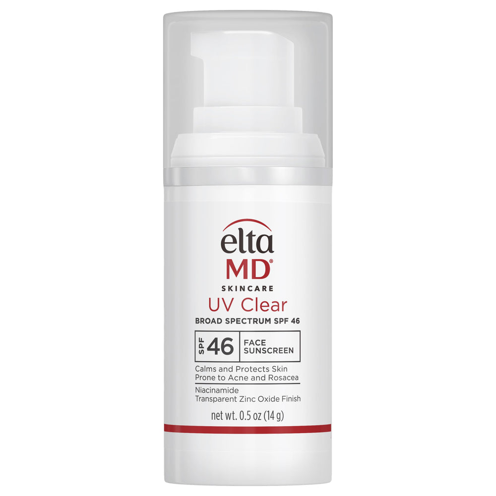 EltaMD UV Clear sunscreen pump 0.5oz—travel-ready, oil-free protection with no white cast.
