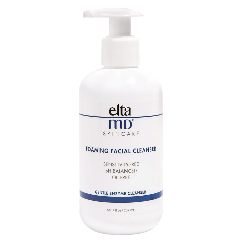 EltaMD Foaming Facial Cleanser bottle pump ready for daily cleansing and makeup removal.