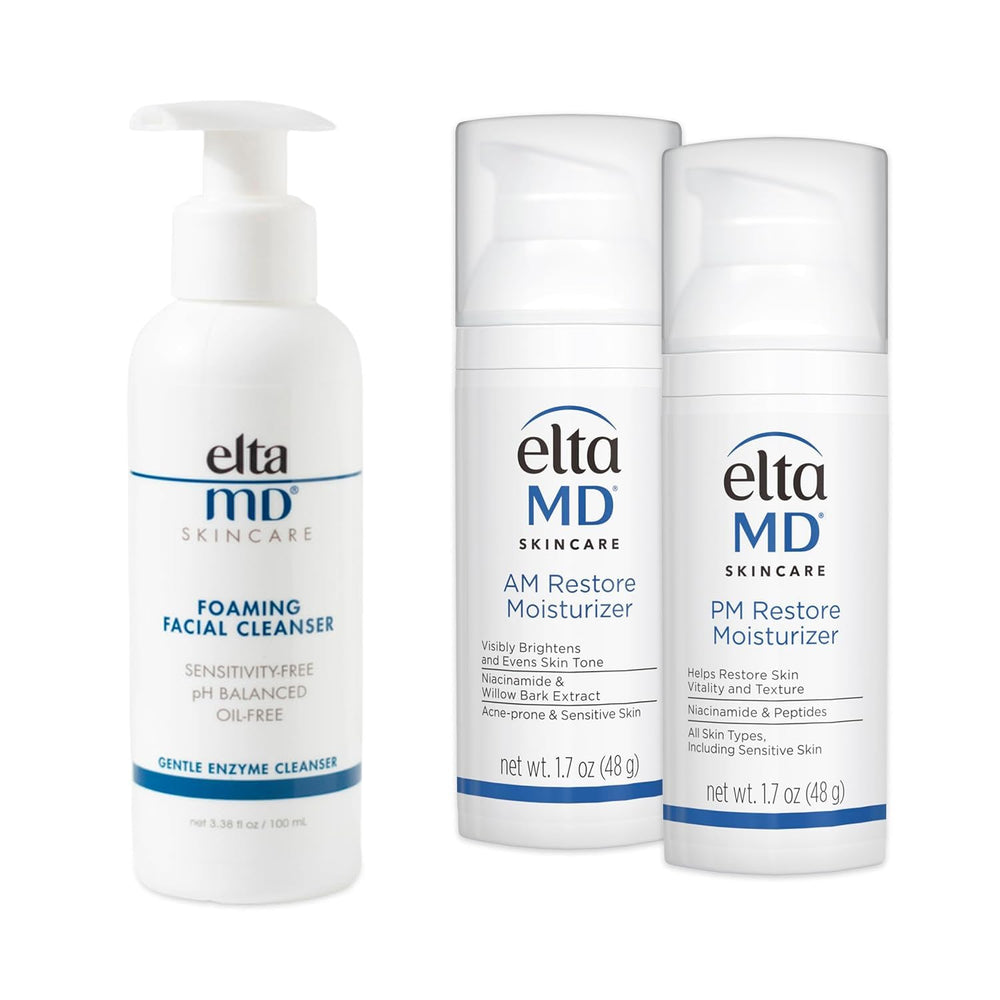 EltaMD foaming facial cleanser pour bottle for balanced, clean skin.