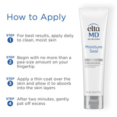 EltaMD Moisture Seal 24-hour hydration shown on product tube.