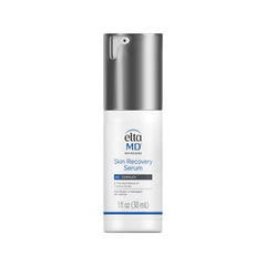 EltaMD Skin Recovery Face Serum pump bottle for redness reduction in a morning skincare routine.