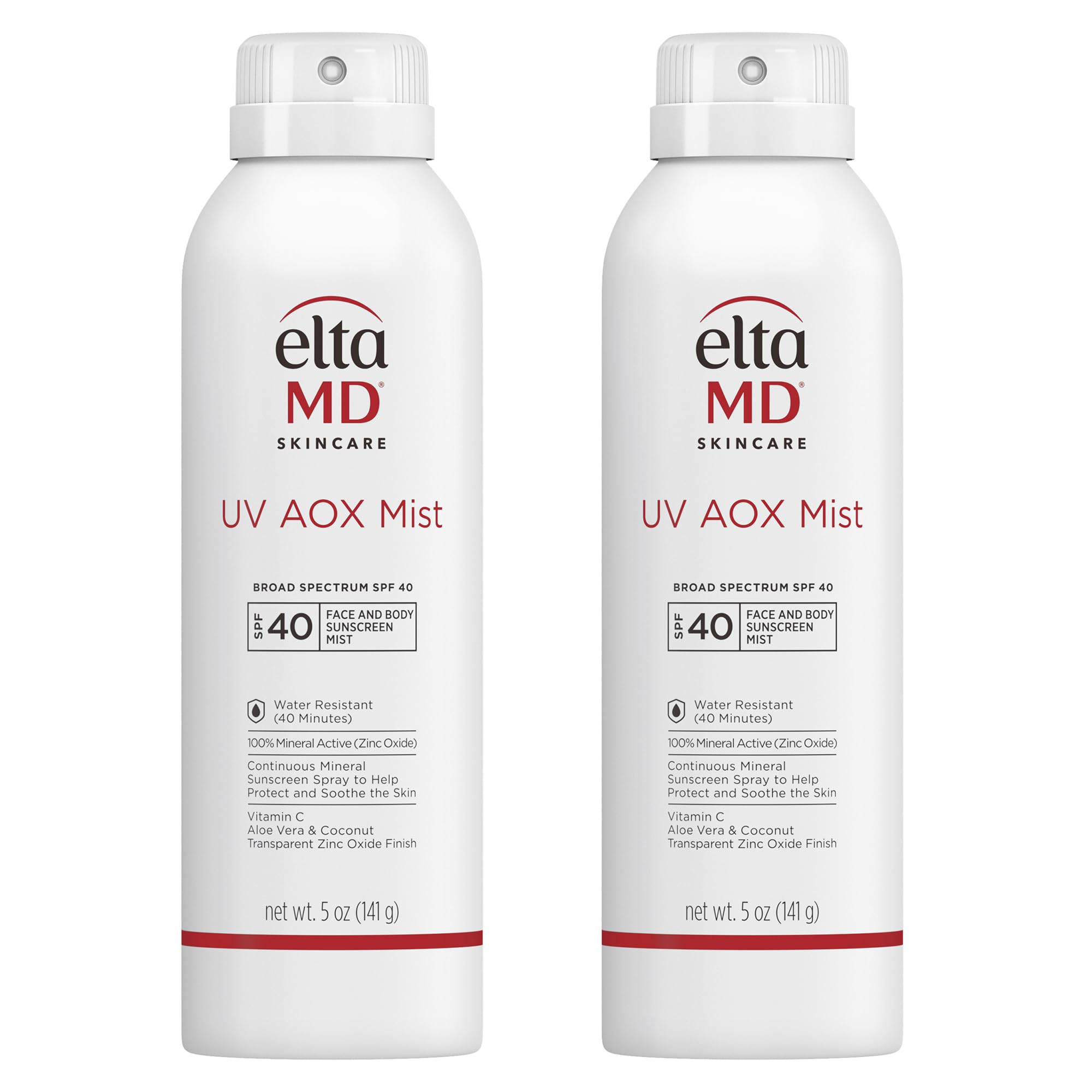 EltaMD UV AOX Mist spray bottle offers quick SPF 40 protection for face and body.