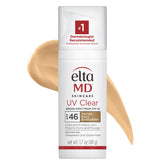 EltaMD UV Clear tinted sunscreen bottle-front with oil-free protection for sensitive skin