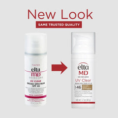 EltaMD UV Clear tinted sunscreen SPF46 label close-up emphasizing dermatologist-backed protection