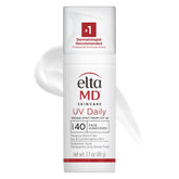 EltaMD UV Daily SPF 40 front bottle shows mineral sunscreen protection for dry skin